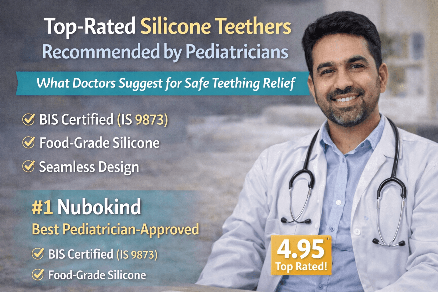 Top-Rated Silicone Teethers Recommended by Pediatricians - Nubokind