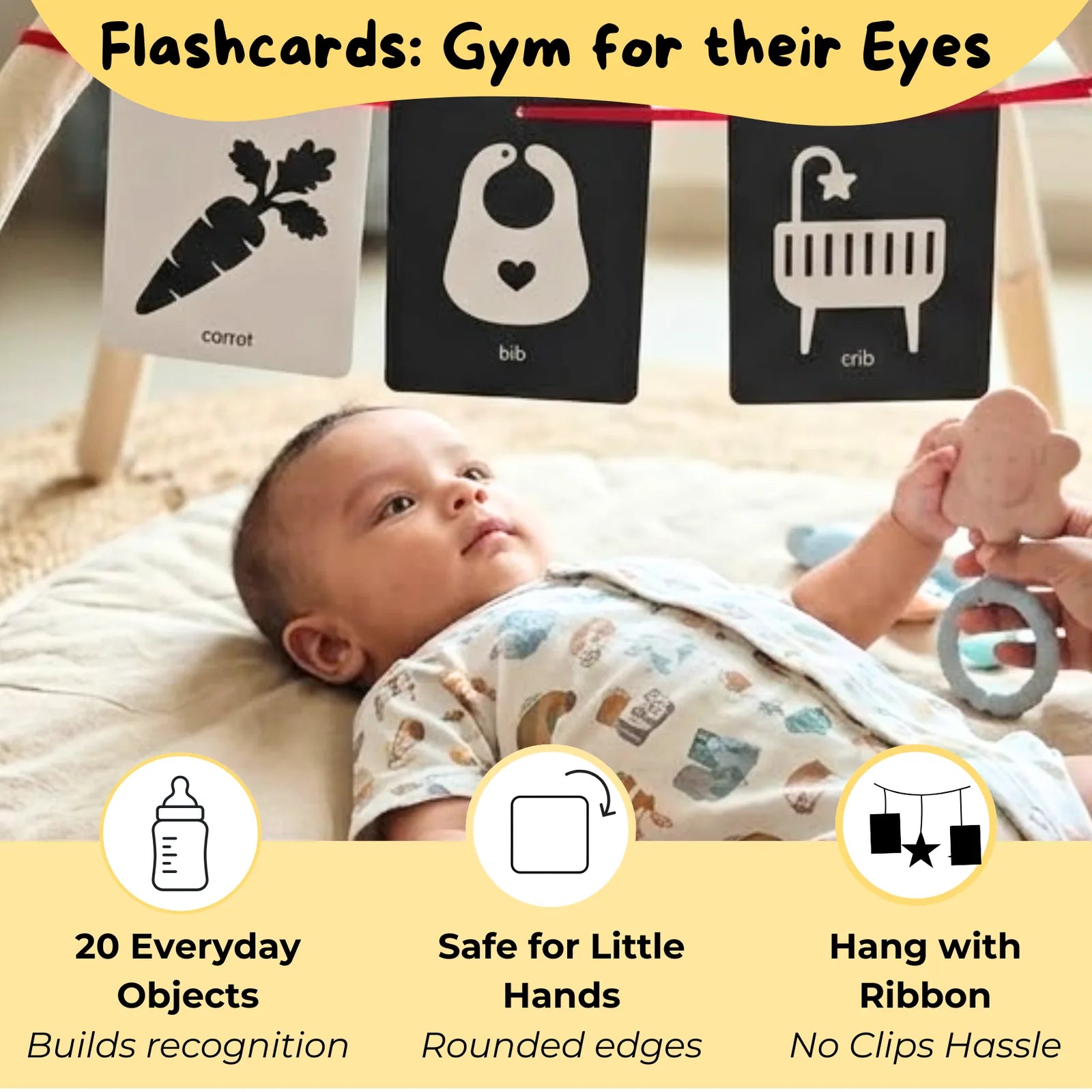 High Contrast Flashcards & Tummy Time Banner - Nubokind