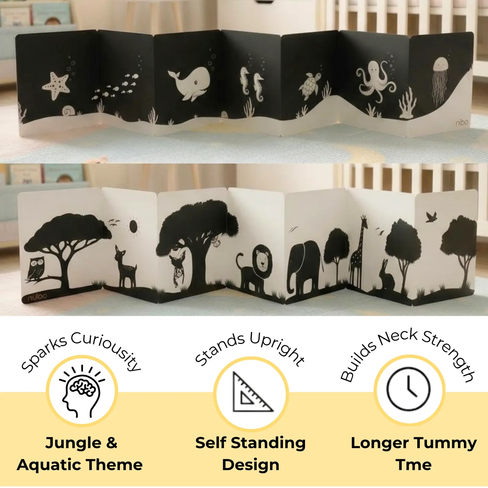 High Contrast Flashcards & Tummy Time Banner - Nubokind