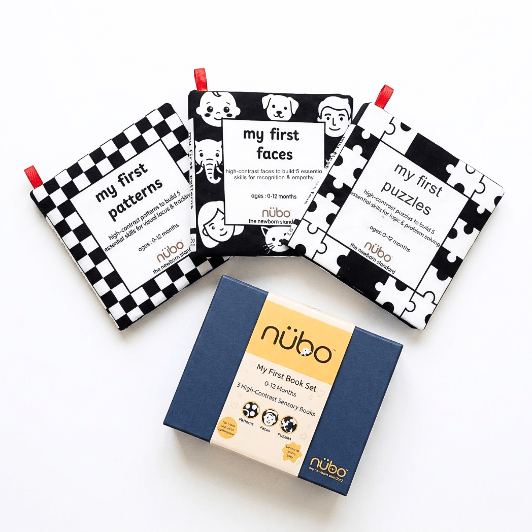 High Contrast Infant Cloth Books - Set of 3 - Nubokind
