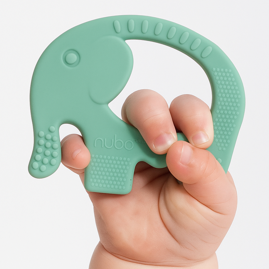 nubo ele ring teether (sage green)