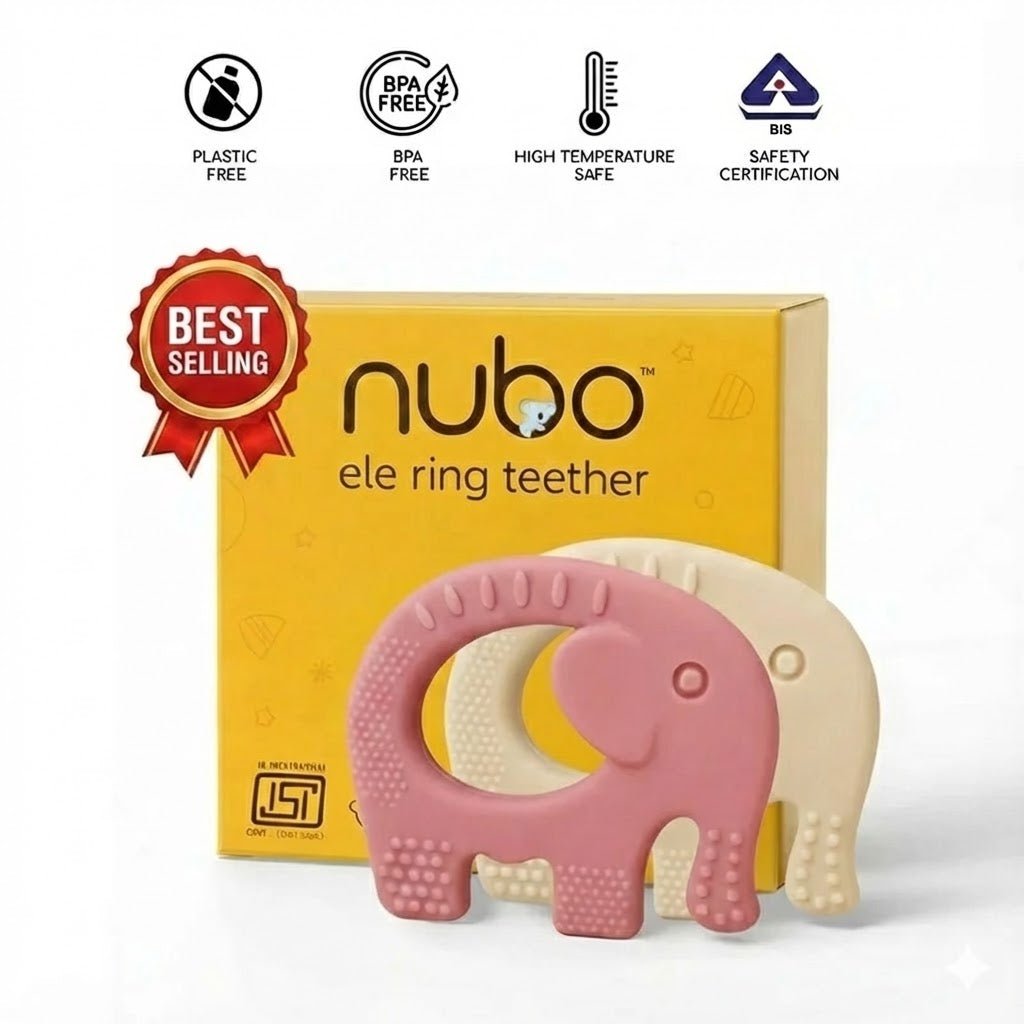 Ele silicone ring teether pack of 2 BIS certified - Nubokind India