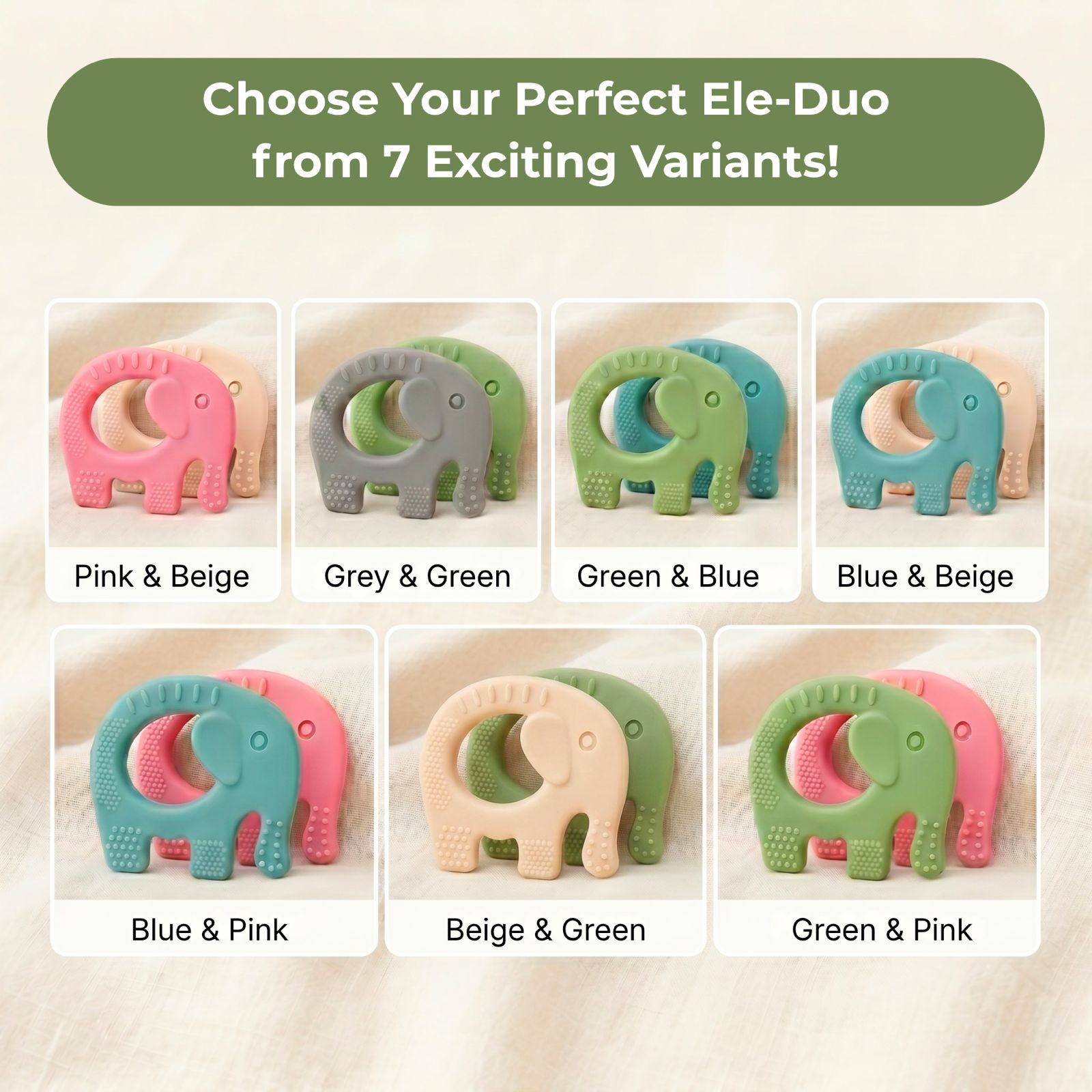 Ele Ring Silicone Teether - Pack of 2 - Nubokind