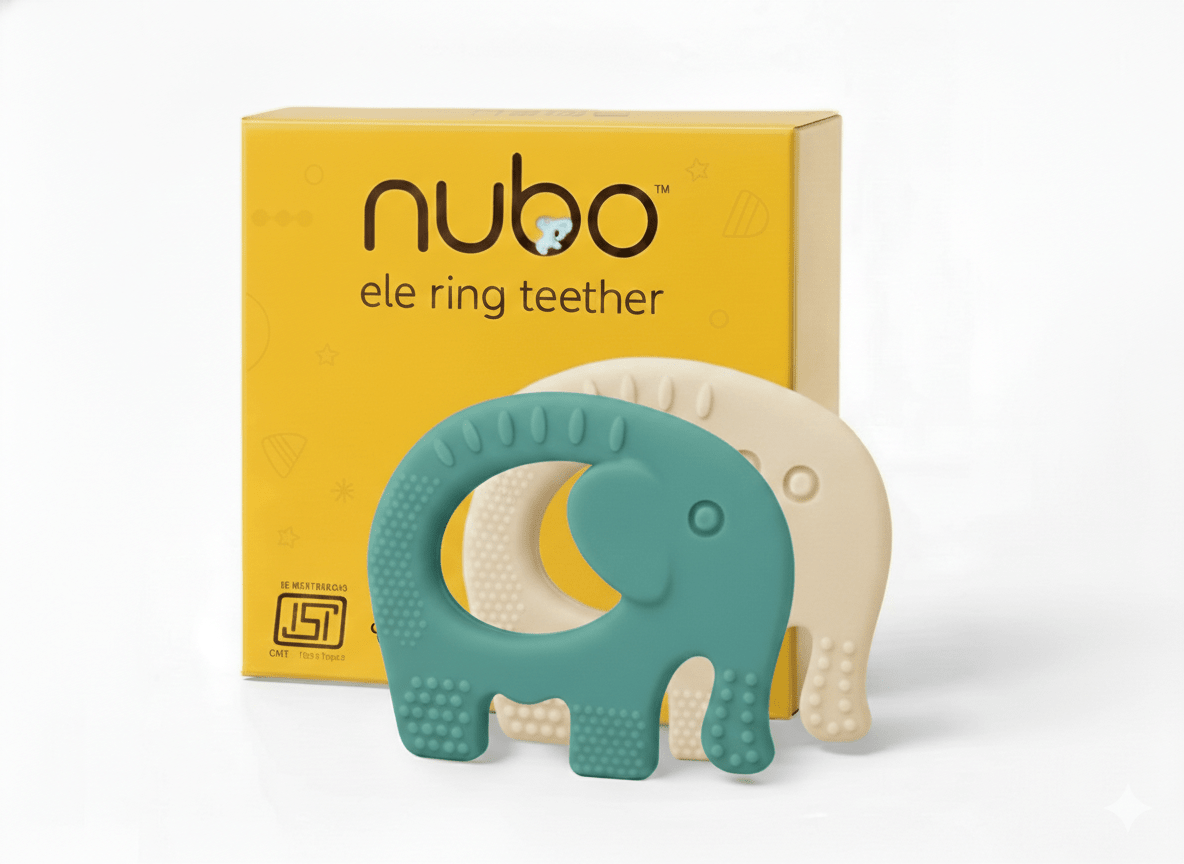 Ele silicone ring teether pack of 2 BIS certified - Nubokind India