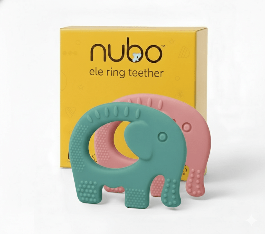 Ele silicone ring teether pack of 2 BIS certified - Nubokind India