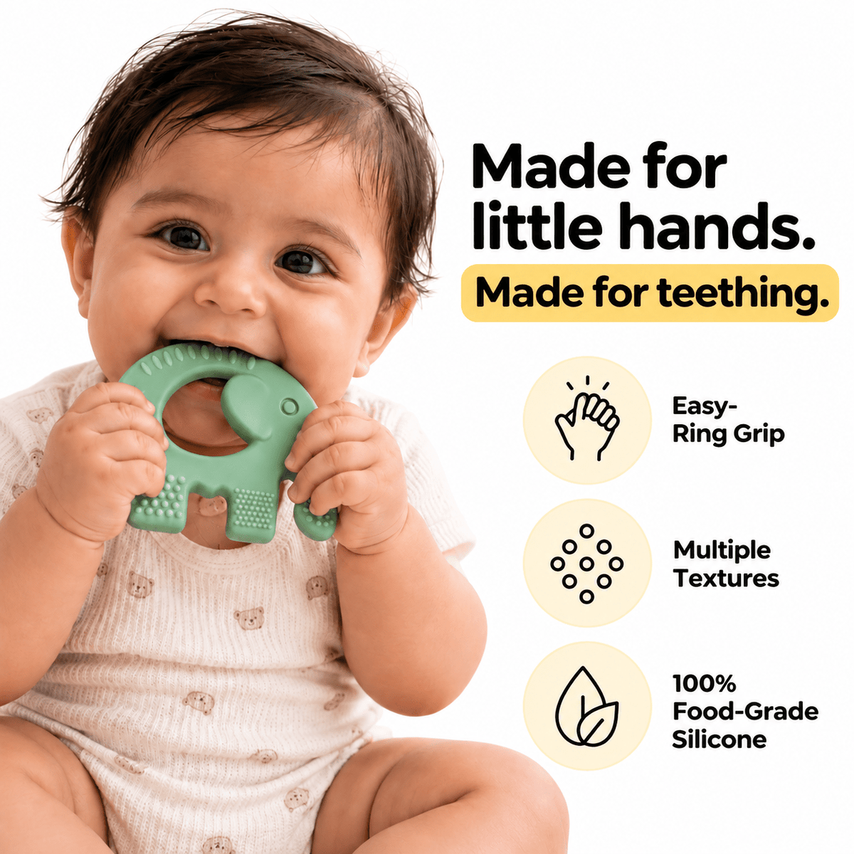 Ele Ring Silicone Teether - Pack of 2 - Nubokind