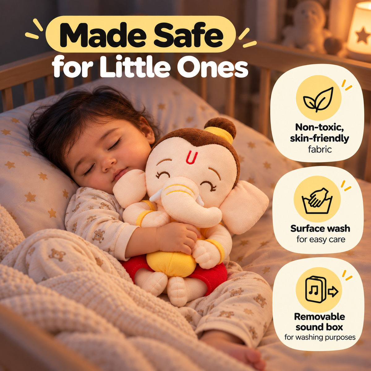 Divine Mantra Chanting Baby Ganesha with Preloaded Mantras
