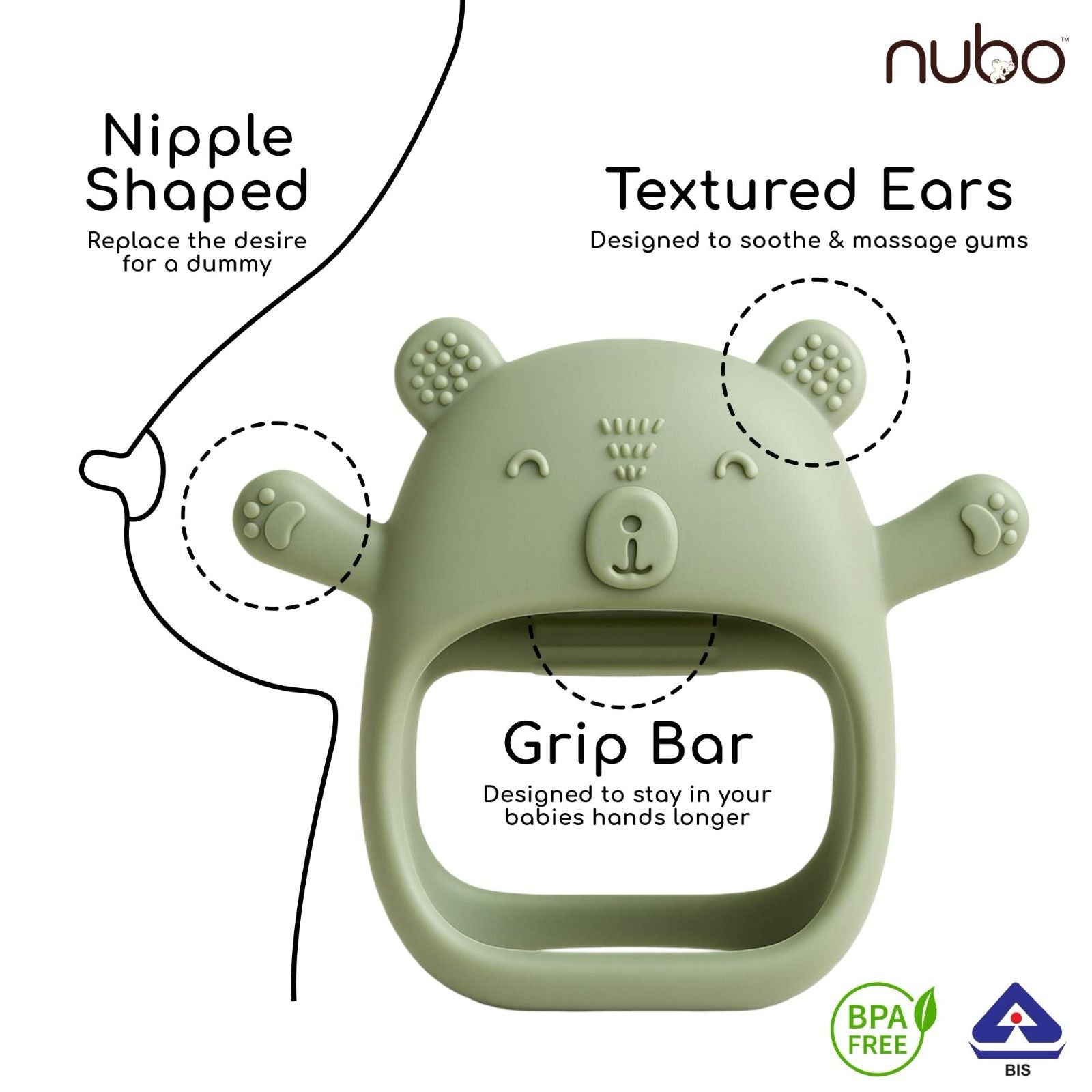 BIS kiko no - drop newborn teether - expert approved - nubo