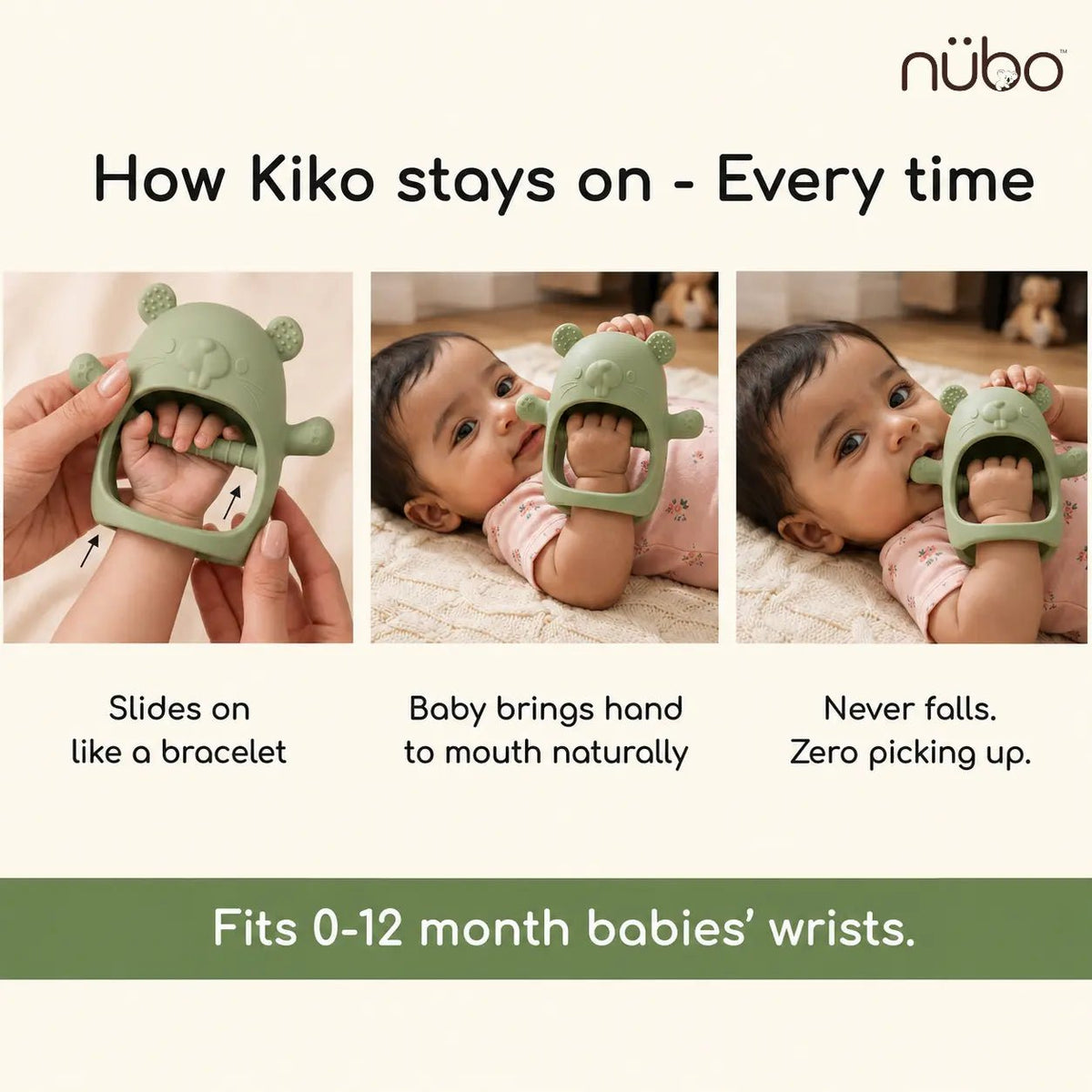 Kiko No-Drop Newborn Teether - Nubokind