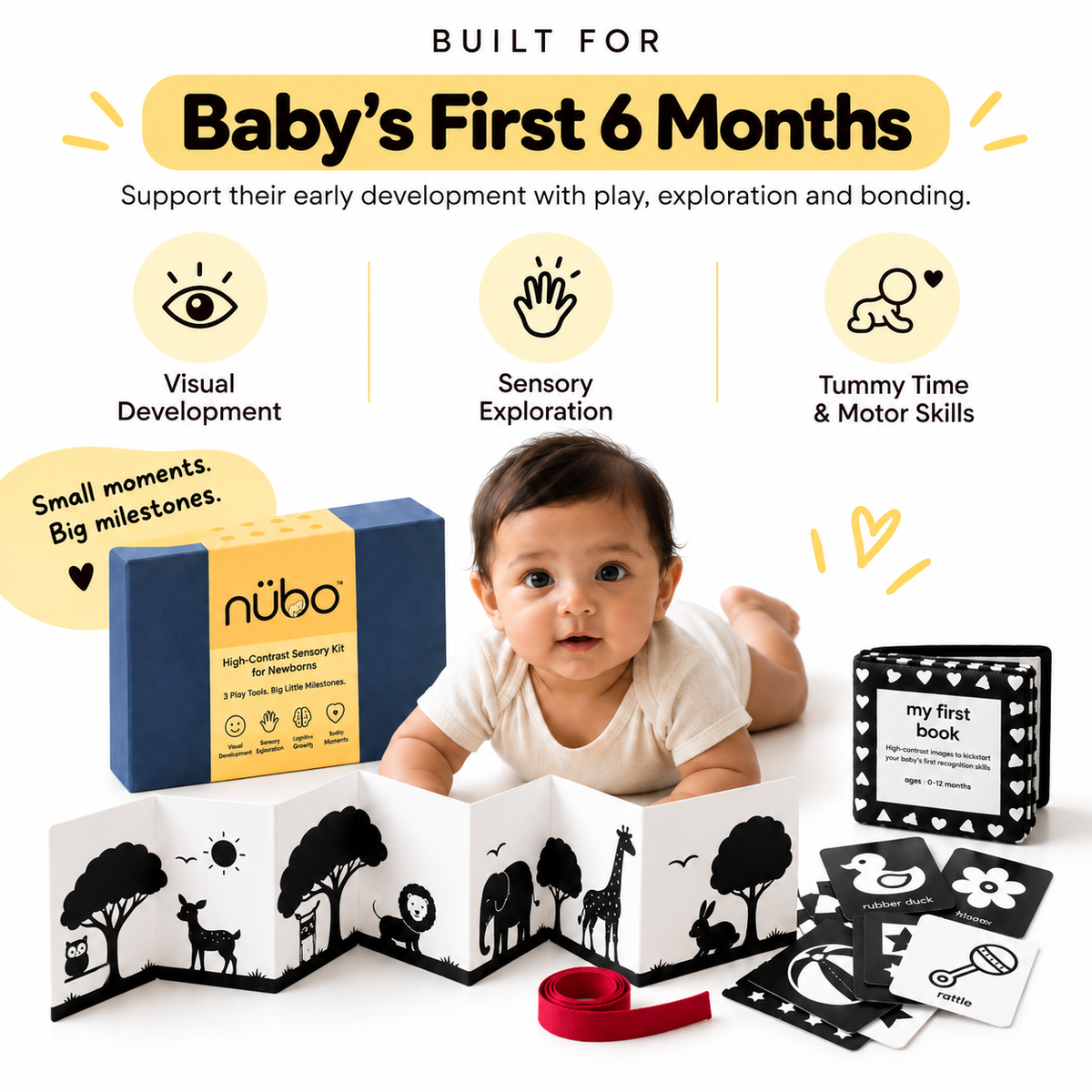 Why high contrast images matter for newborn visual development in the first 6 months