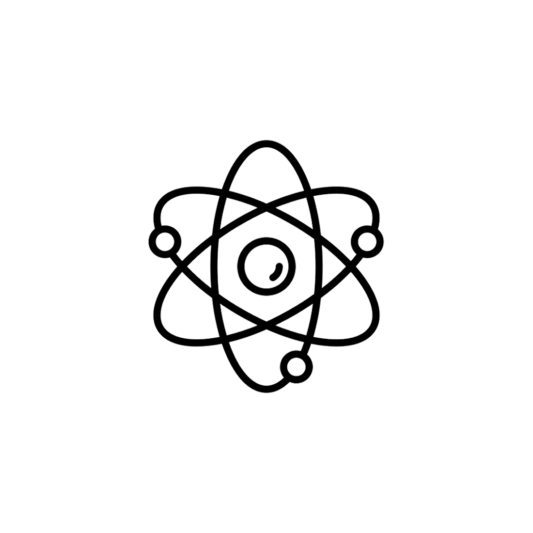 Atom icon representing learning, curiosity, and early cognitive development.