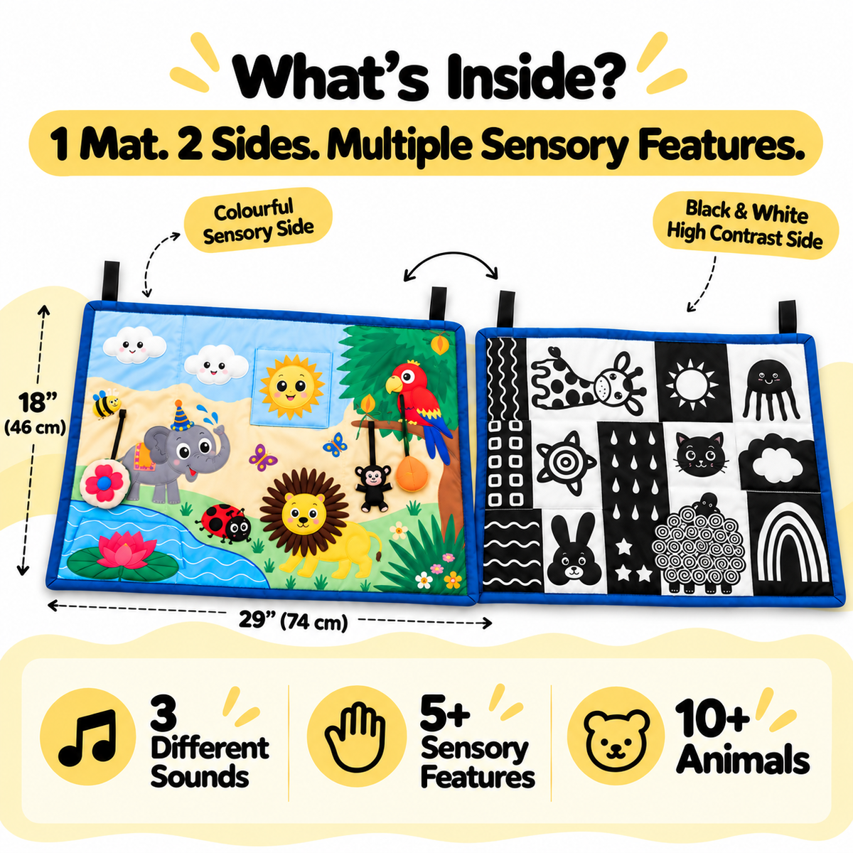 Sensory Baby Play Mat for 0-18 months baby