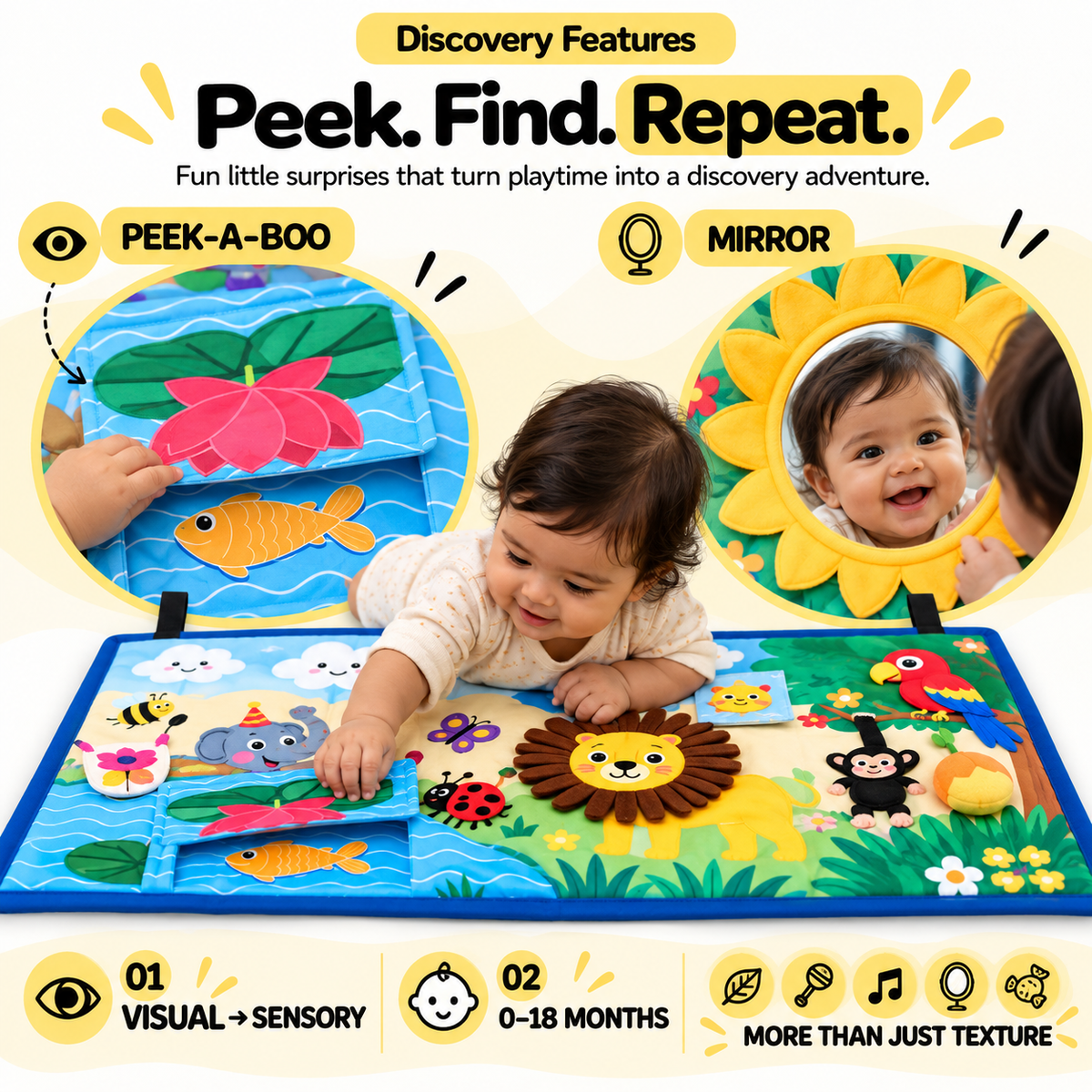 Sensory Baby Play Mat for 0-18 months baby