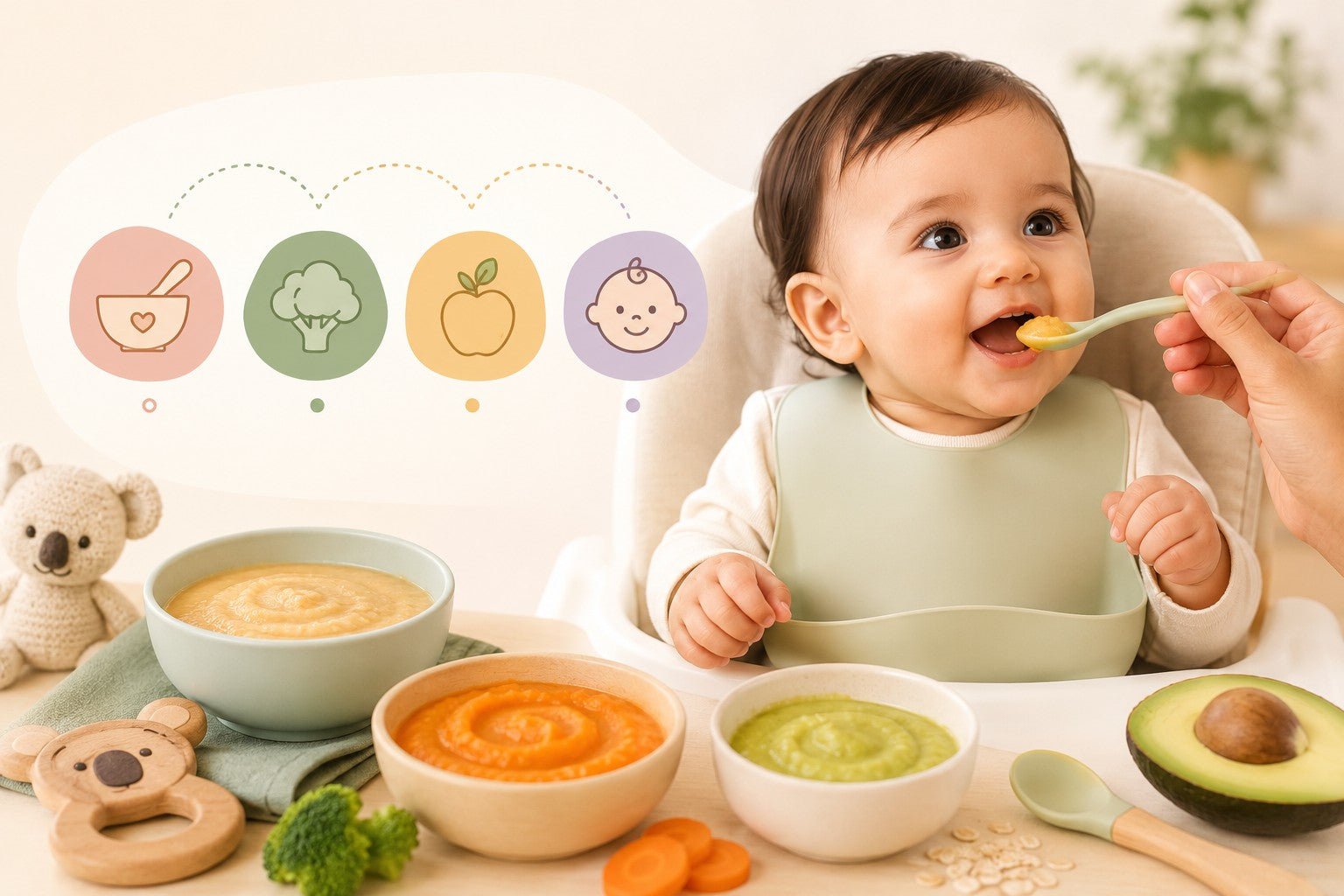 Baby Food Guide for 6–12 Months: What to Feed, What to Avoid &amp; First Foods - Nubokind