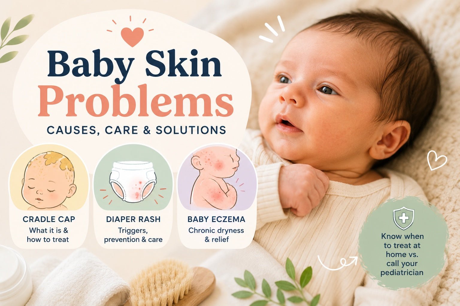Baby Skin Problems Explained: Cradle Cap, Diaper Rash & Eczema in Newborns" - Nubokind