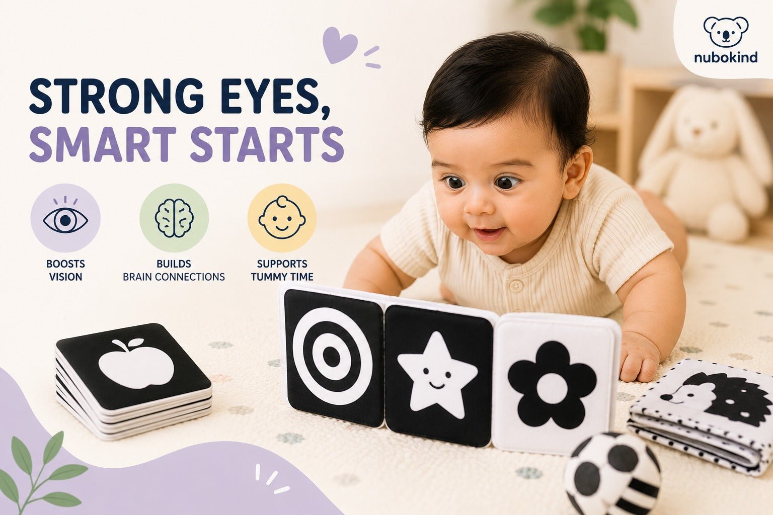 High Contrast Images for Newborns: Visual Development Guide - Nubokind