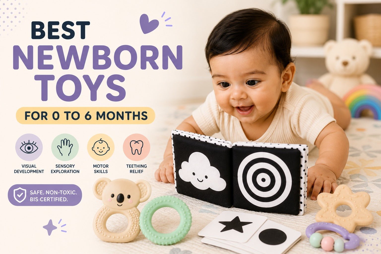 Best Newborn Toys 0-6 Months India | Developmental Guide | Nubokind - Nubokind