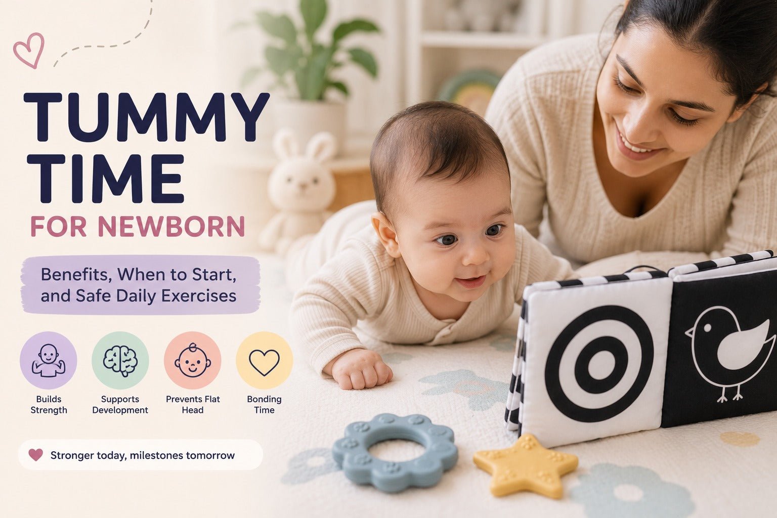 Tummy Time for Newborns: Guide to Benefits & Safe Exercises - Nubokind