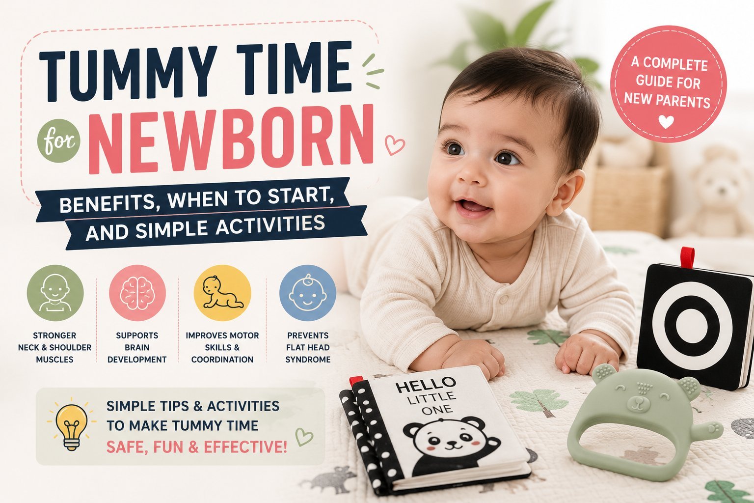 Tummy Time for Newborn: Benefits, When to Start, and Simple Activities - Nubokind