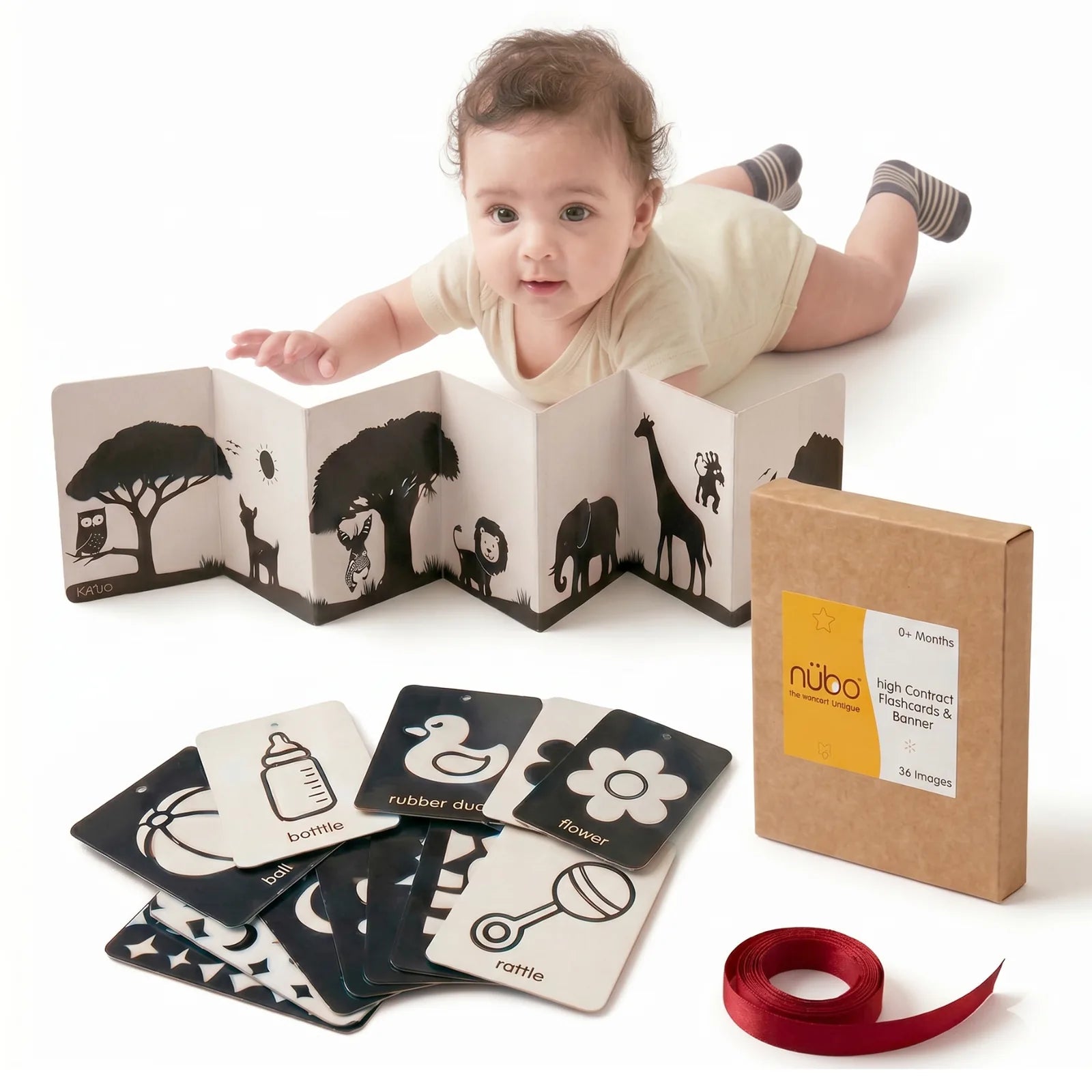 High Contrast Flashcards & Tummy Time Banner - Nubokind
