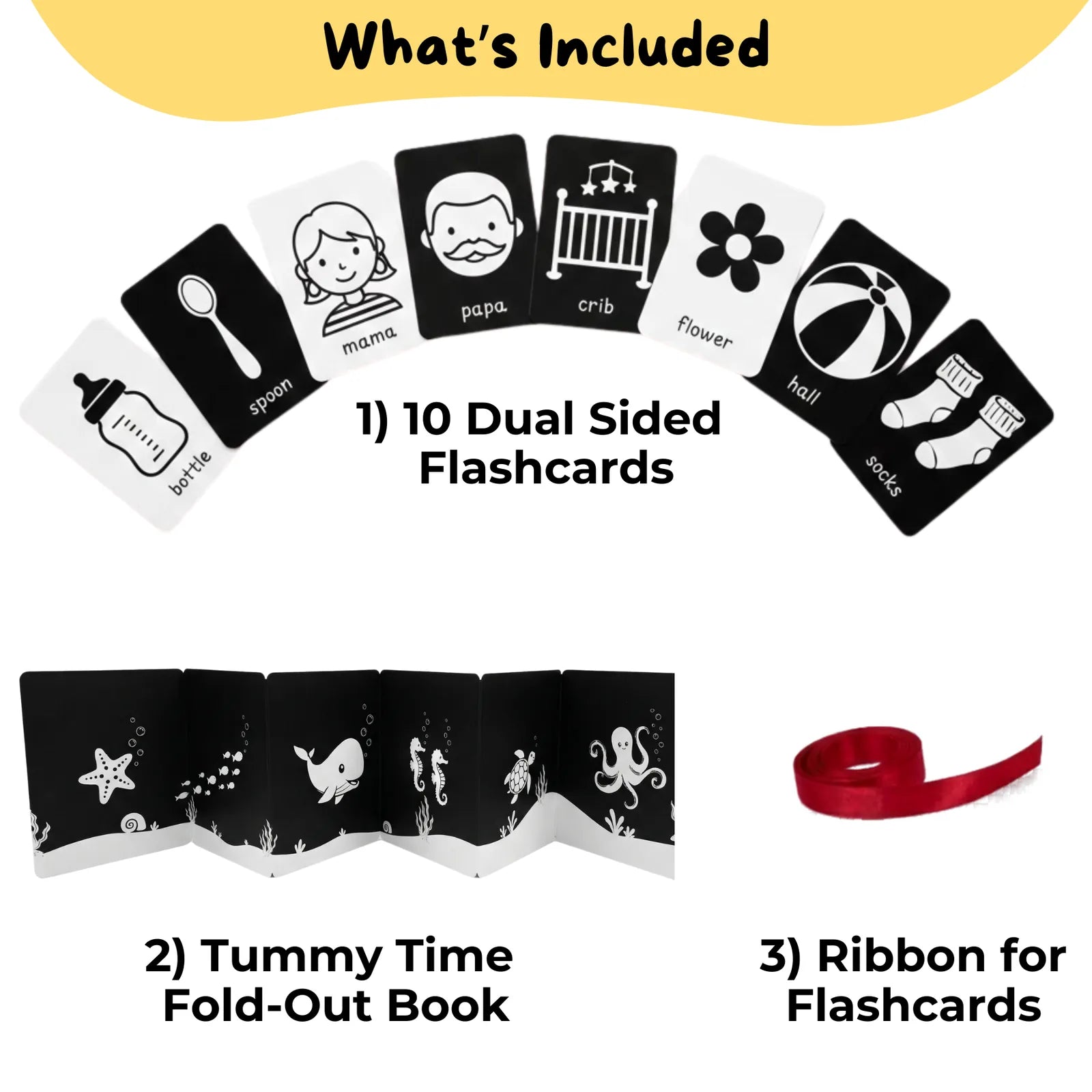 High Contrast Flashcards & Tummy Time Banner - Nubokind