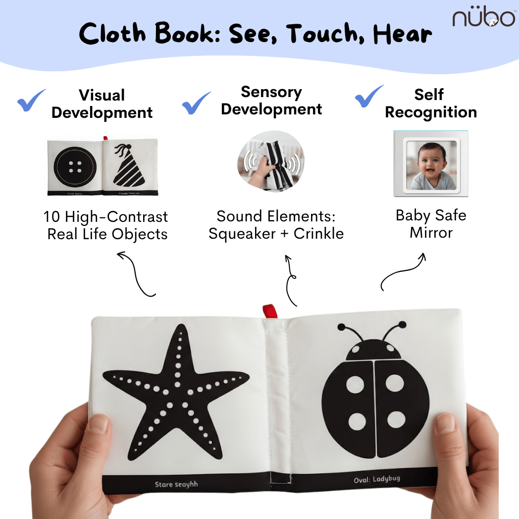  Newborn high contrast flashcards with black and white images for babies 0 to 6 months