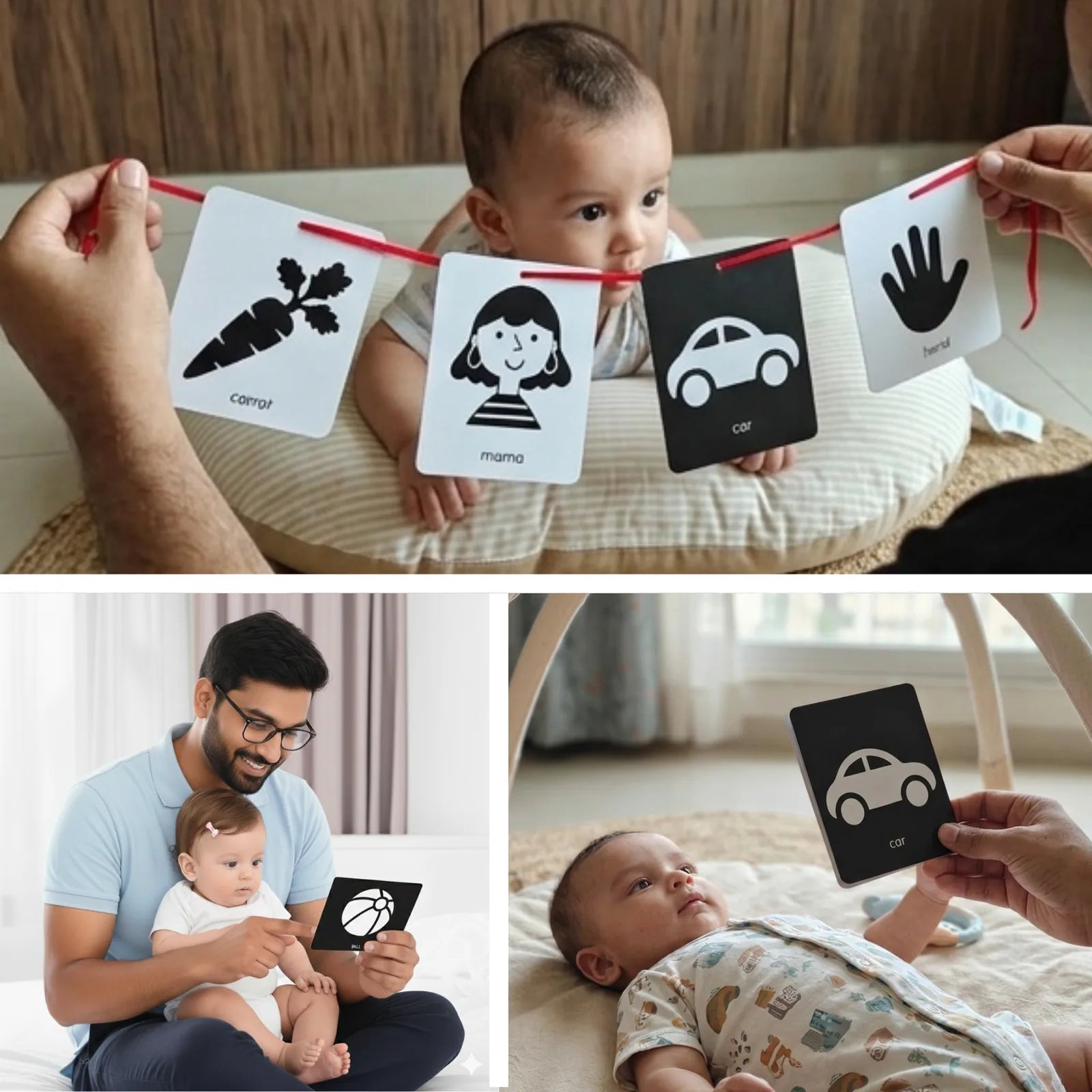 High Contrast Flashcards & Tummy Time Banner - Nubokind