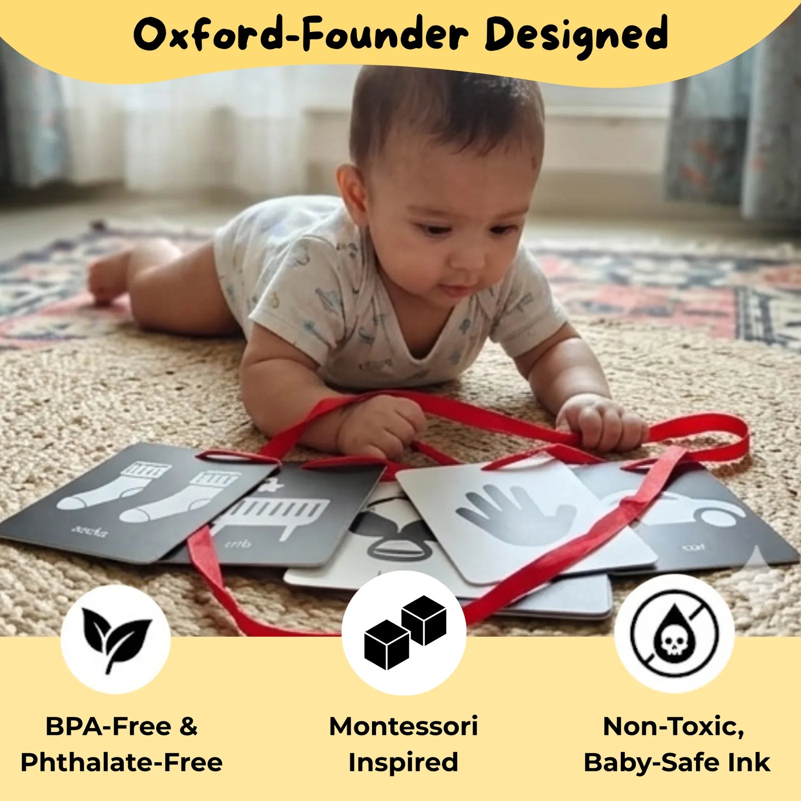 High Contrast Flashcards & Tummy Time Banner - Nubokind