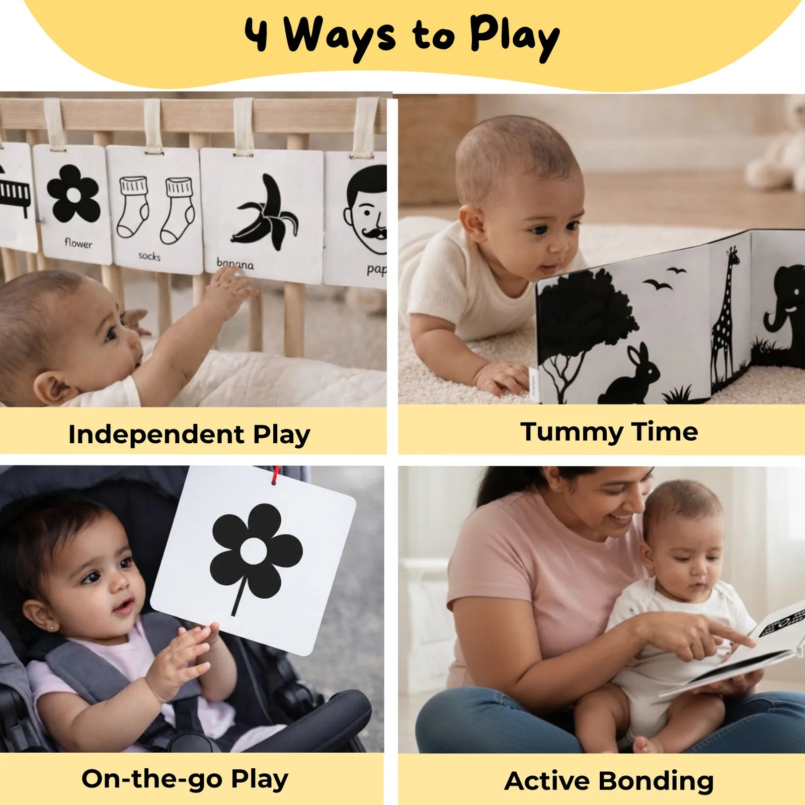 High Contrast Flashcards & Tummy Time Banner - Nubokind