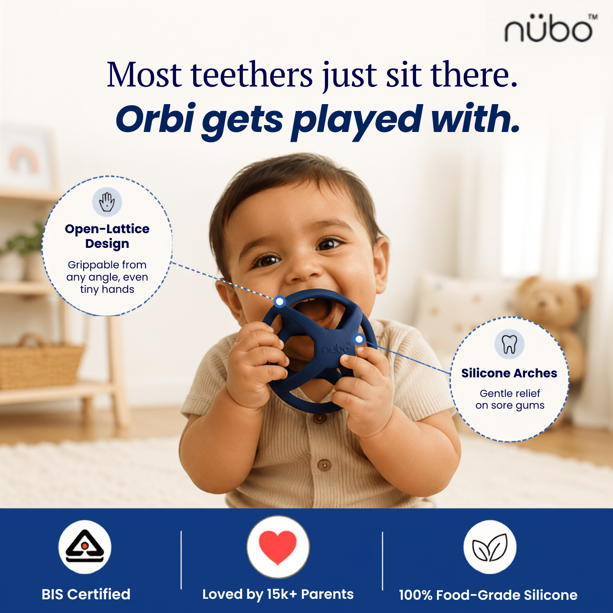 Orbi Ball Silicone Sensory Teether - Nubokind