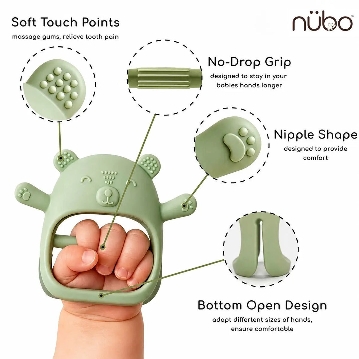 Kiko No-Drop Newborn Teether - Nubokind
