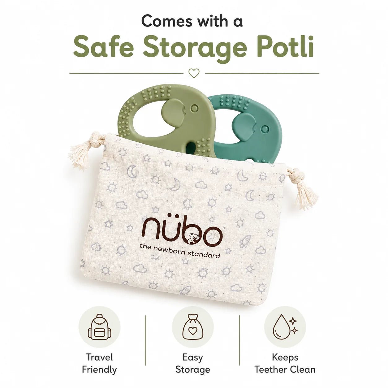 Ele Ring Silicone Teether - Pack of 2 - Nubokind