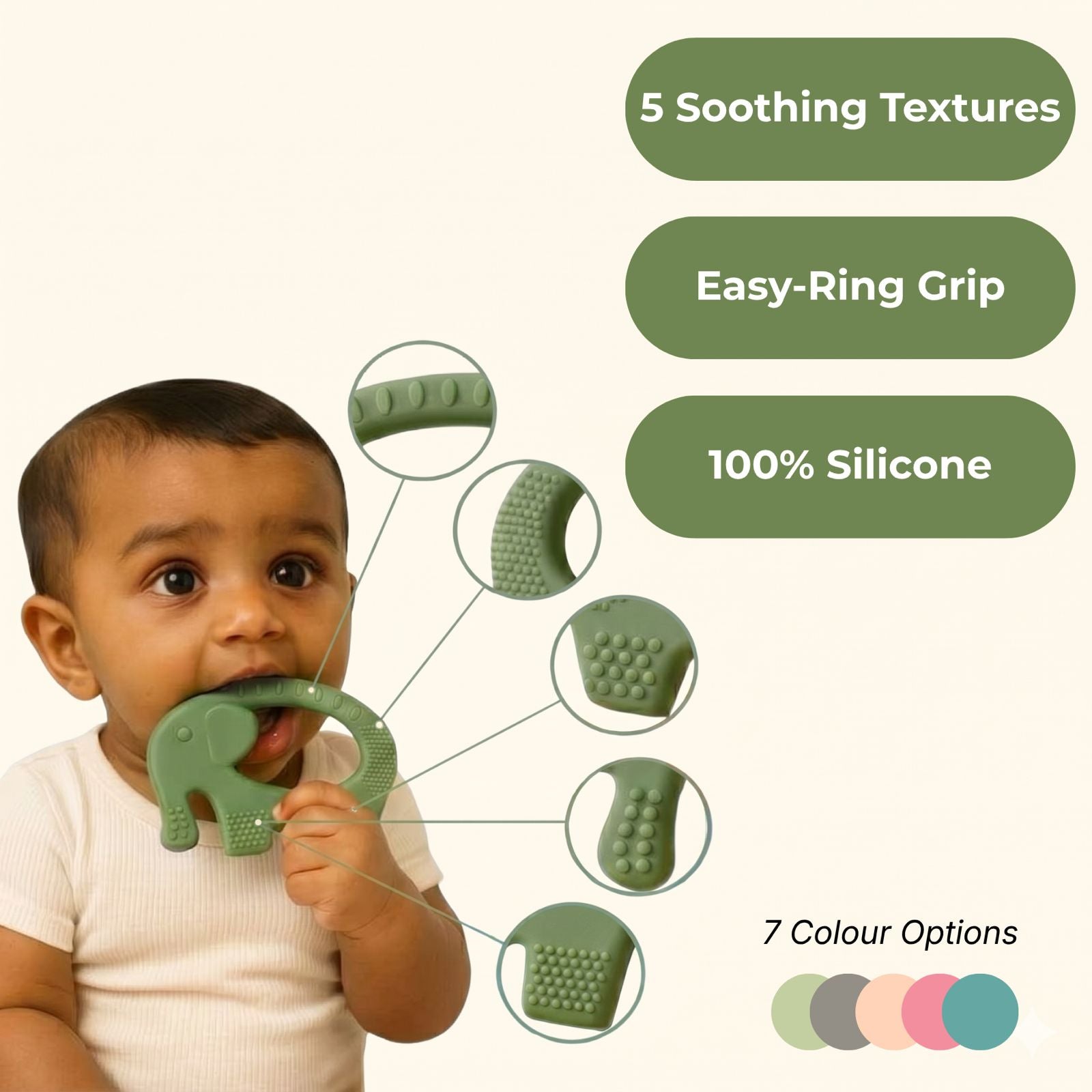 Ele Ring Silicone Teether - Pack of 2 - Nubokind