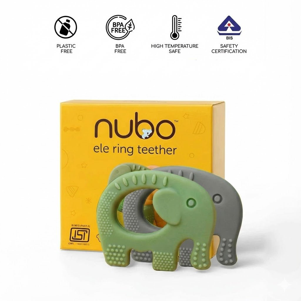 Ele silicone ring teether pack of 2 BIS certified - Nubokind India  