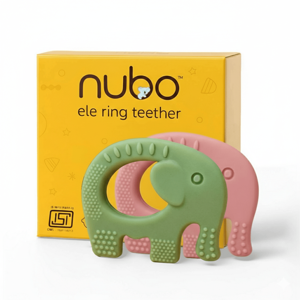 Ele silicone ring teether pack of 2 BIS certified - Nubokind India  