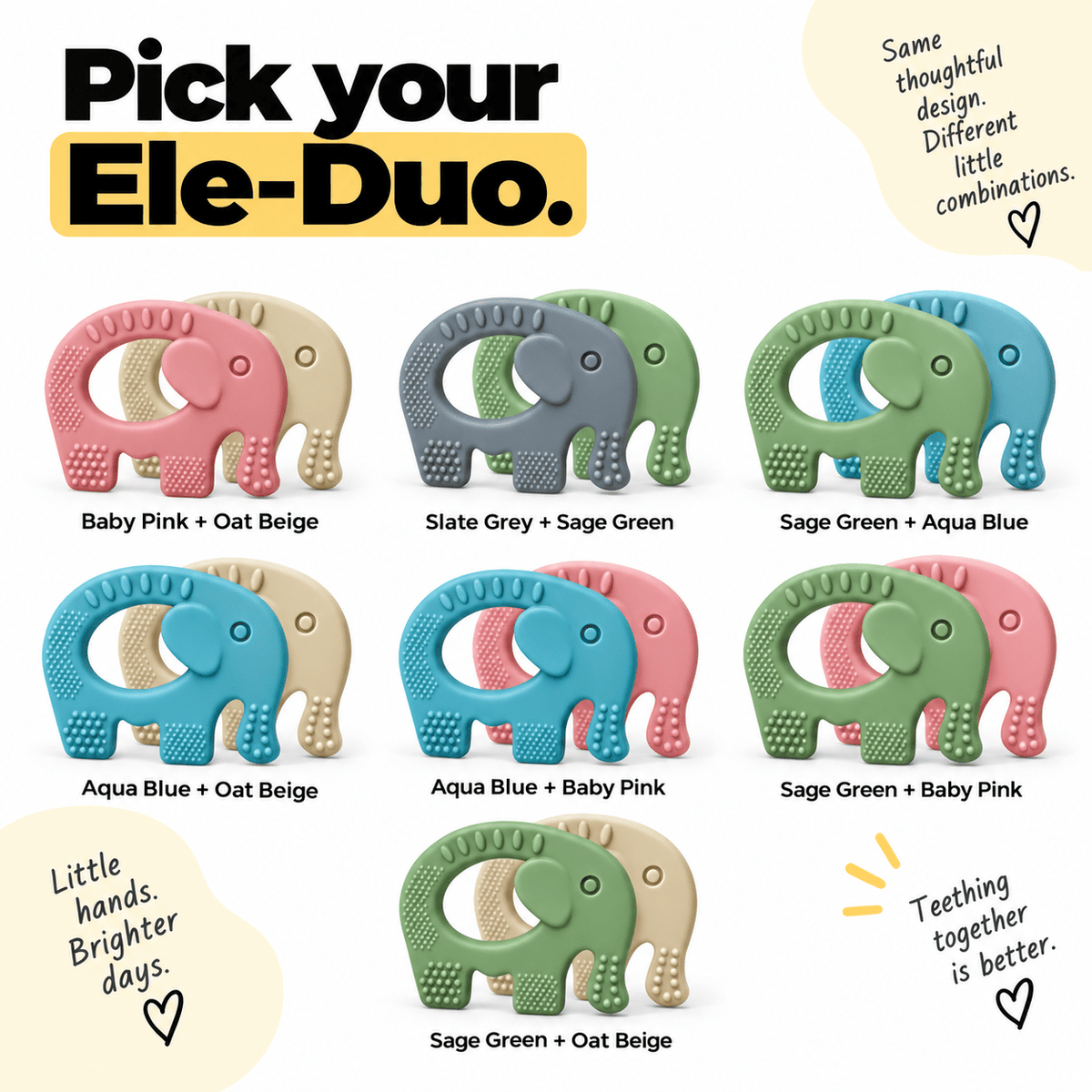 Ele Ring Silicone Teether - Pack of 2 - Nubokind