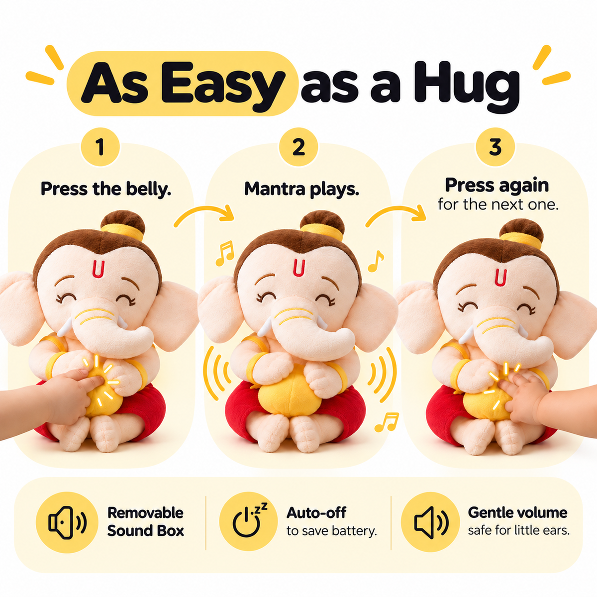 Divine Mantra Chanting Baby Ganesha with Preloaded Mantras