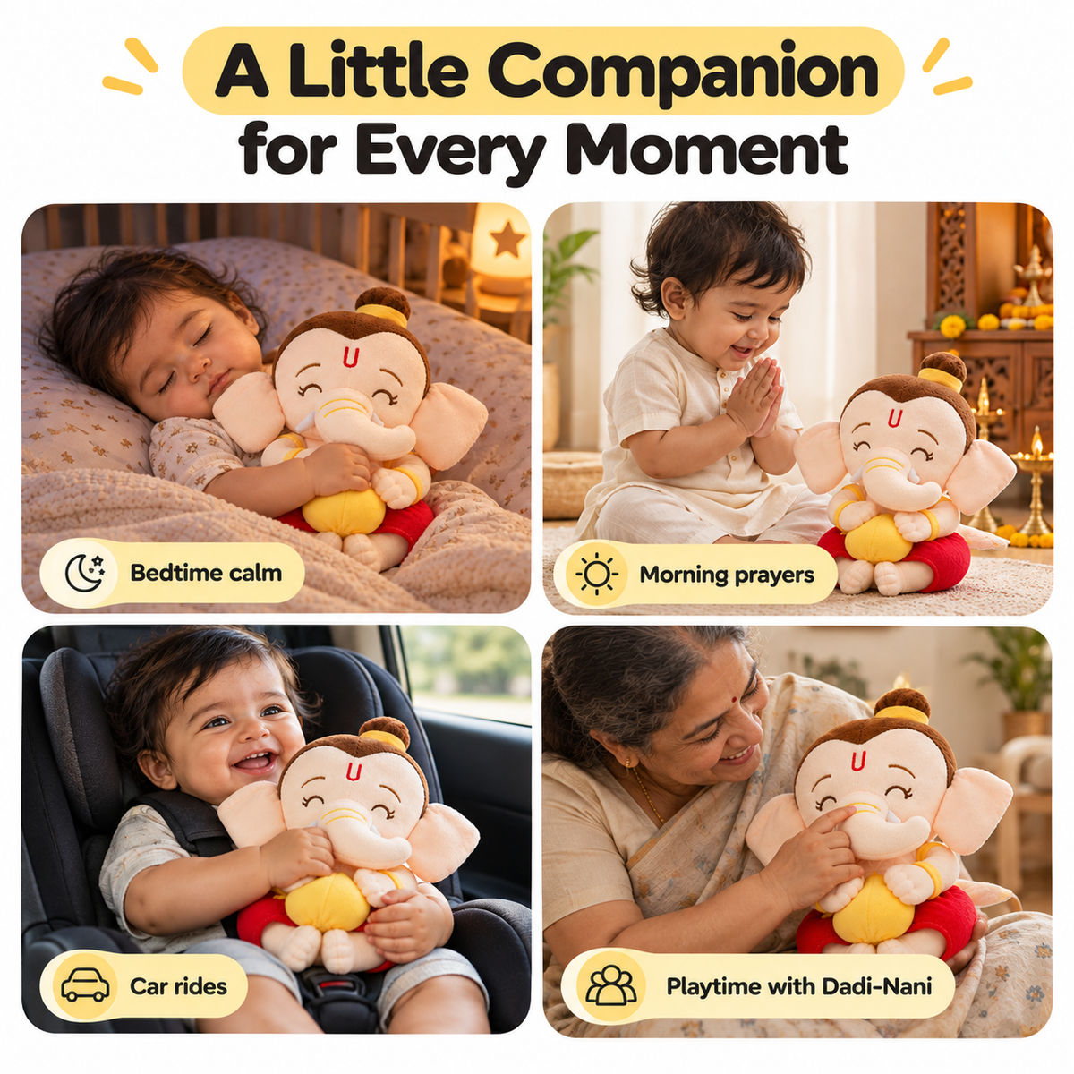 Divine Mantra Chanting Baby Ganesha with Preloaded Mantras
