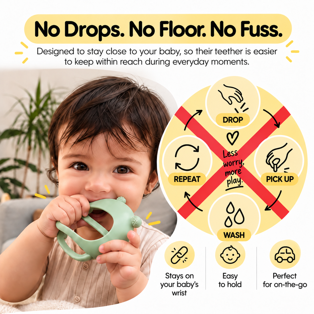 Silicone Baby Teether Set of 3 | Kiko, Ele & Orbi